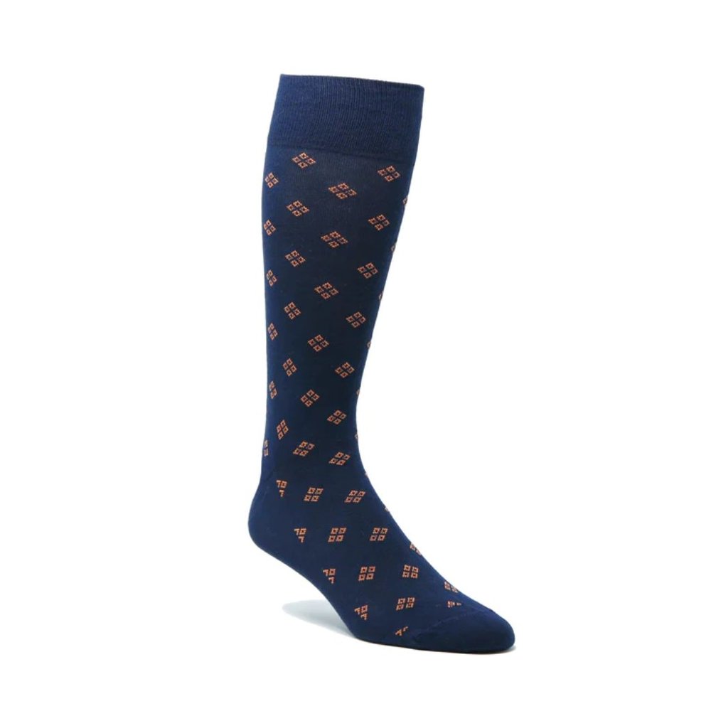 Ell & Atty Deco Diamond Navy Socks (New)